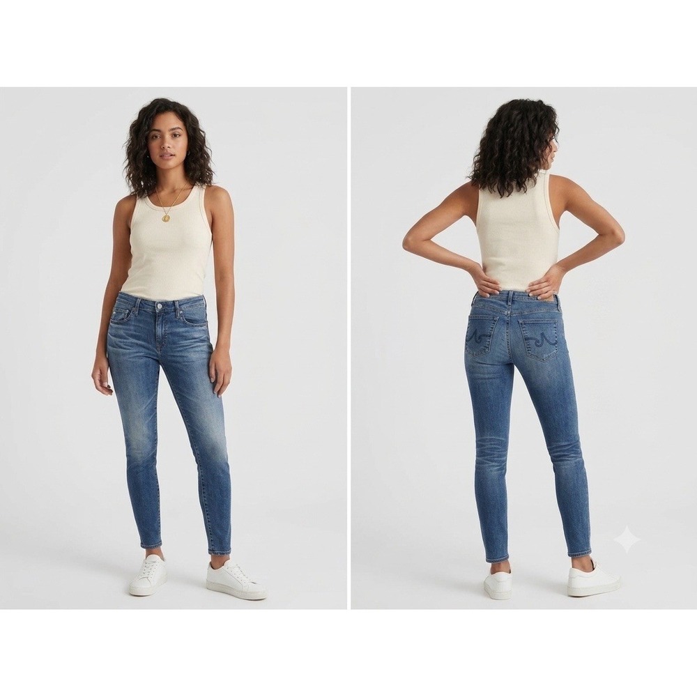 AG Adriano Goldschmied The Legging Ankle Jeans 30R Blue Denim Skinny Distressed‎